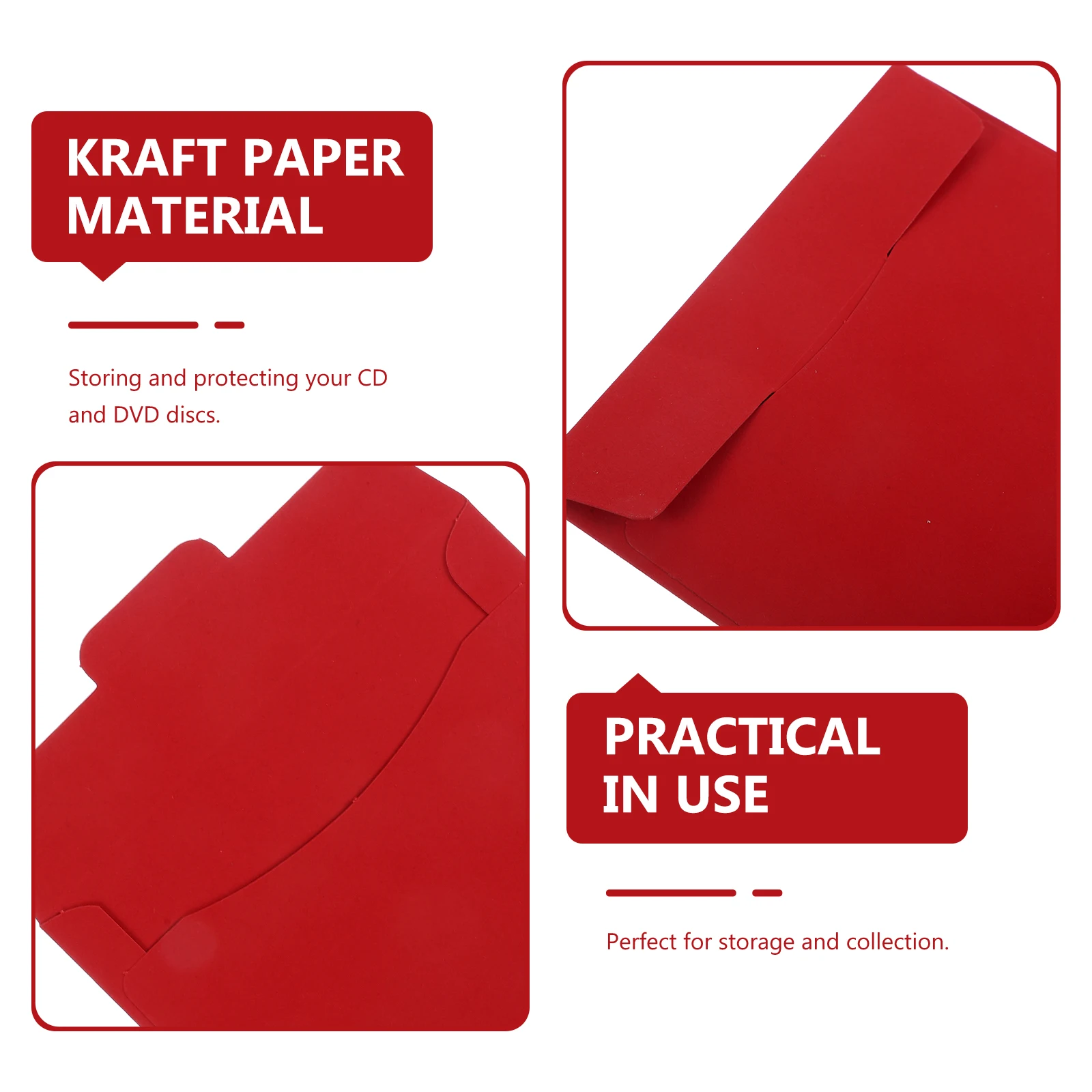 

20 Pcs CD Bag Dvd Envelopes Paper Sleeves Package Bags for Dvds Storage Packaging Blank