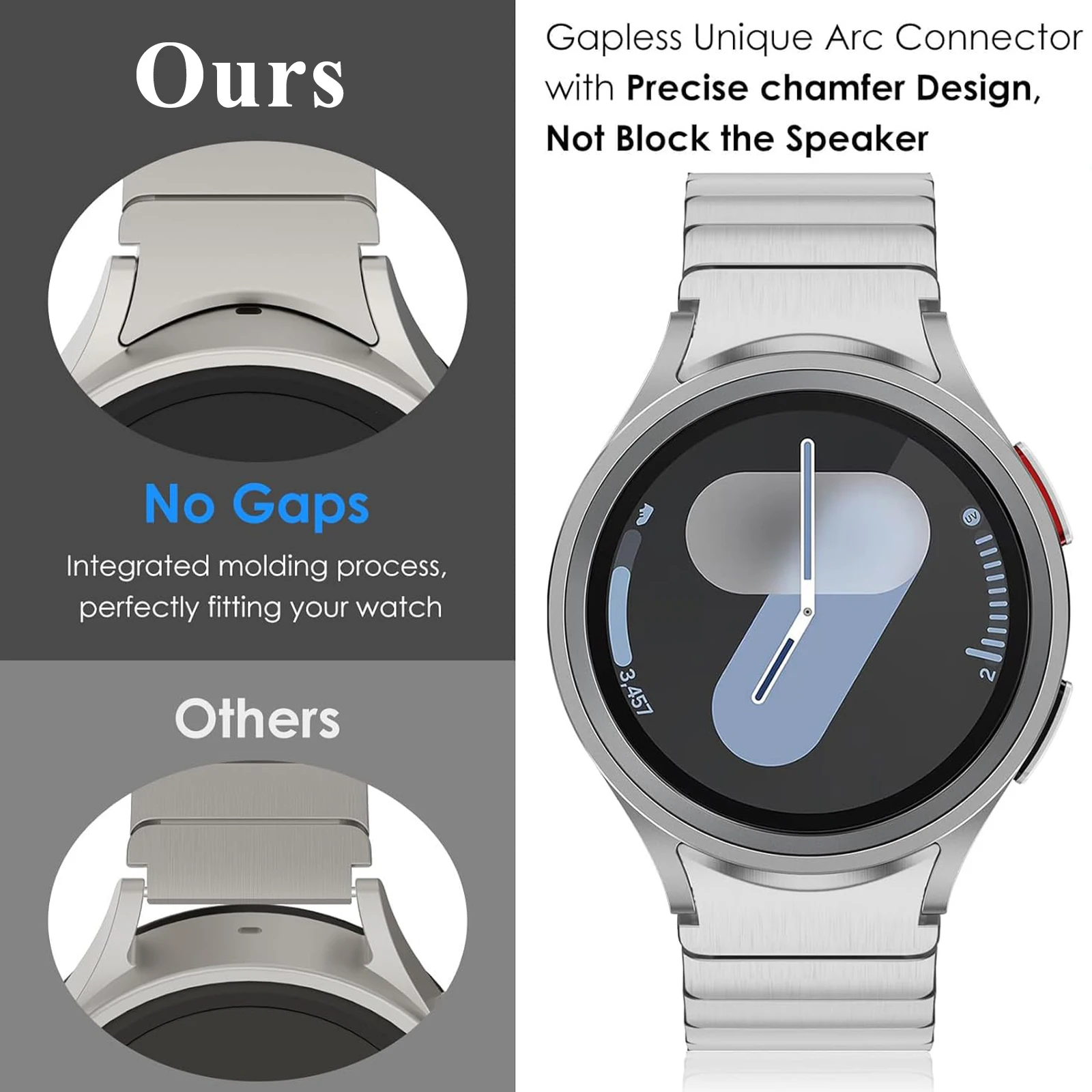 Pulseira de aço inoxidável para samsung galaxy watch ultra (2025) 47mm pulseira de metal para galaxy watch 7 6 5 4 40/44mm 5pro 45mm banda