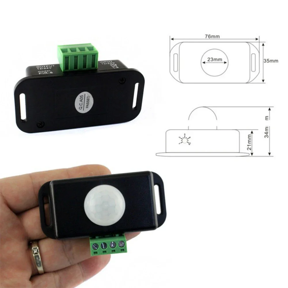 DC 12V 24V PIR-Bewegungssensor-Schalter, 120 Grad Infrarot-PIR-Bewegungssensor für LED-Licht, automatisch einstellbarer Bewegungssensor – Detail 2