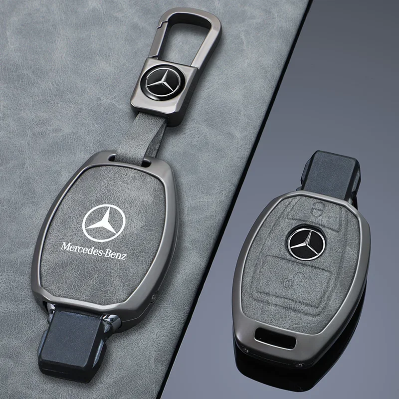 Car Key Case Cover Grey Shell Accessories For Mercedes Benz W204 W463 W176 W251 W205 A200 A260 A C R G Class GLA CLA GLK GLC CLS