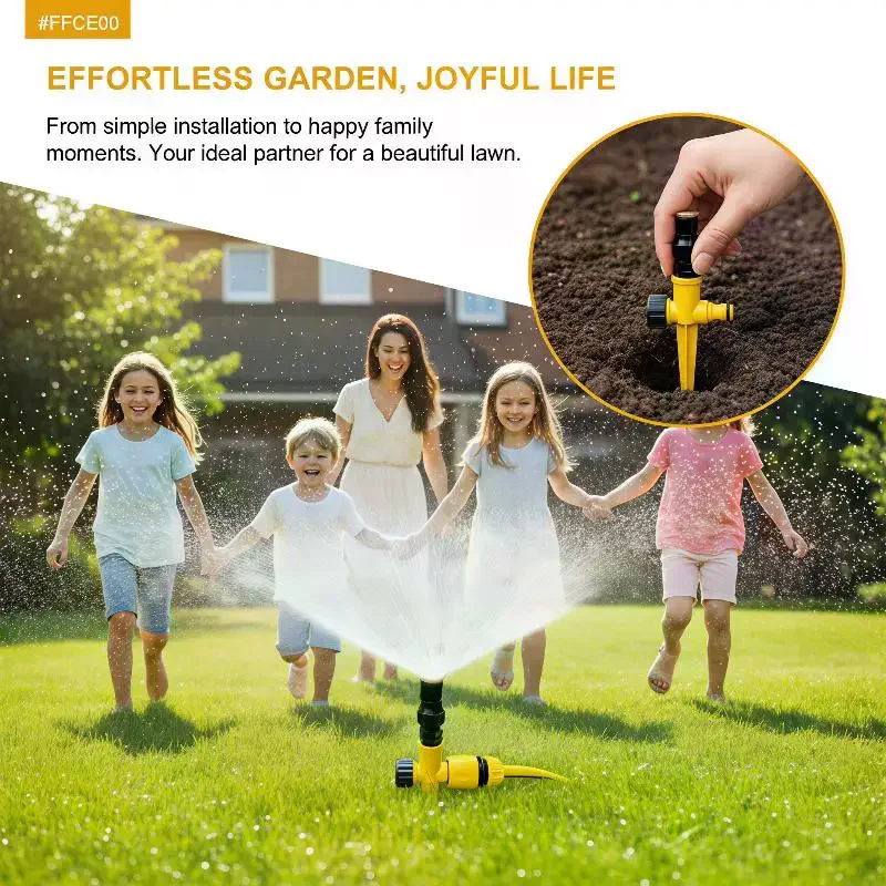 Adjustable Ground Insert Sprinkler Set, Leak-Proof Uniform Water Spray for Lawn Garden Plant Watering