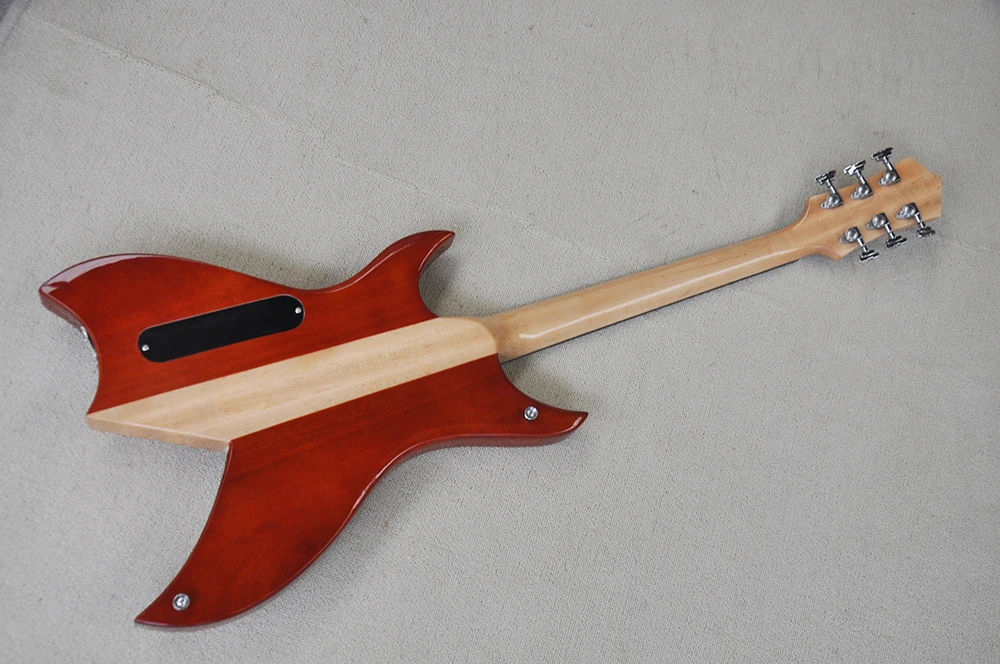 Red Neck-thru-body Electric Guitar with Humbuckers,Rosewood Fretboard,24 Frets,Customizable