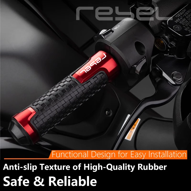 For Honda Rebel 1100 500 300 CMX 1100 300 500 7/8'' Universal Motorcycle Scooter Grips Hand Bar Grip Rubber Anti-Slip Handlebar