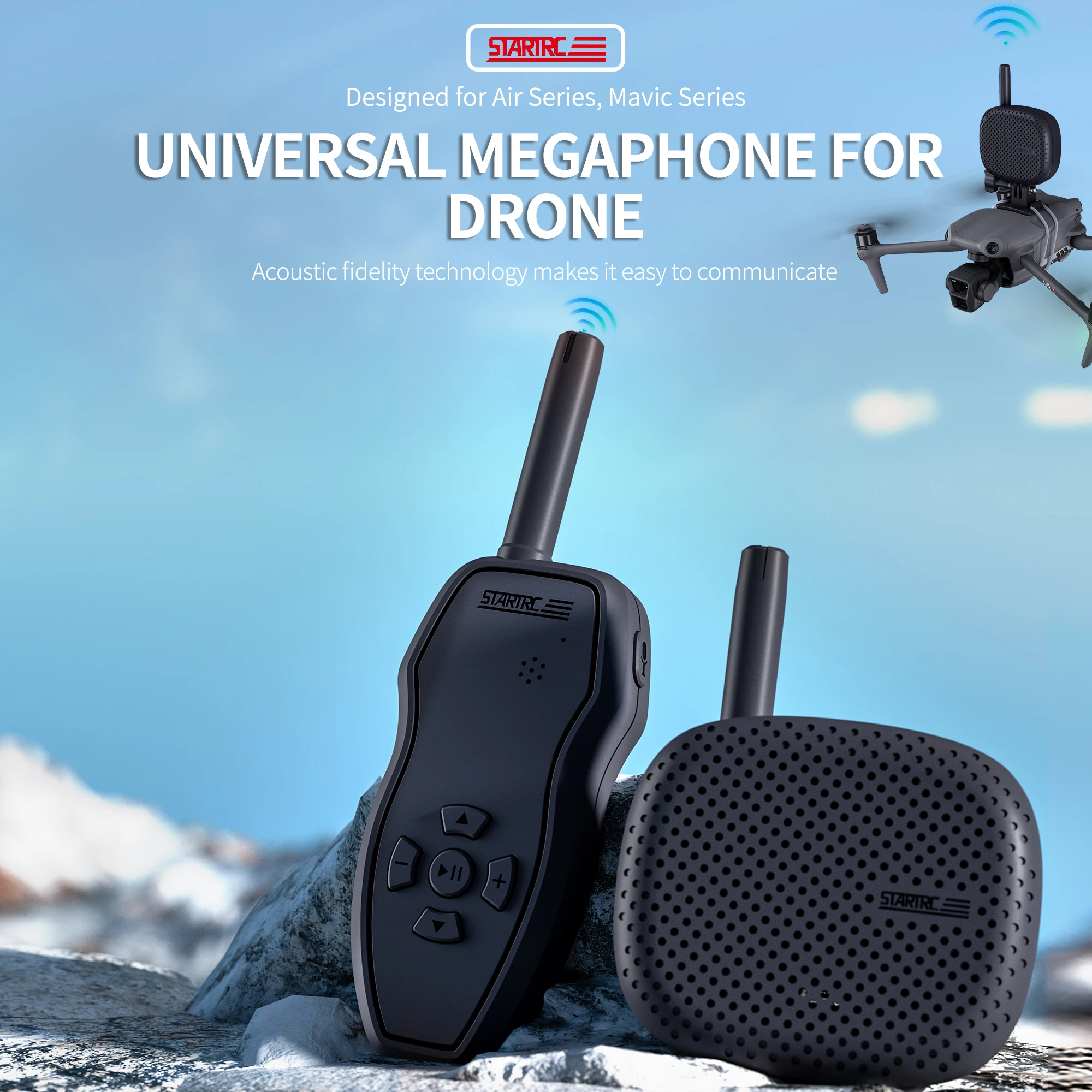universal-megaphone-for-drone-3km-3km-wireless-speaker-compatible-with-air-2s-3s-mavic-3-series-mavic-4-pro-drone-accessories