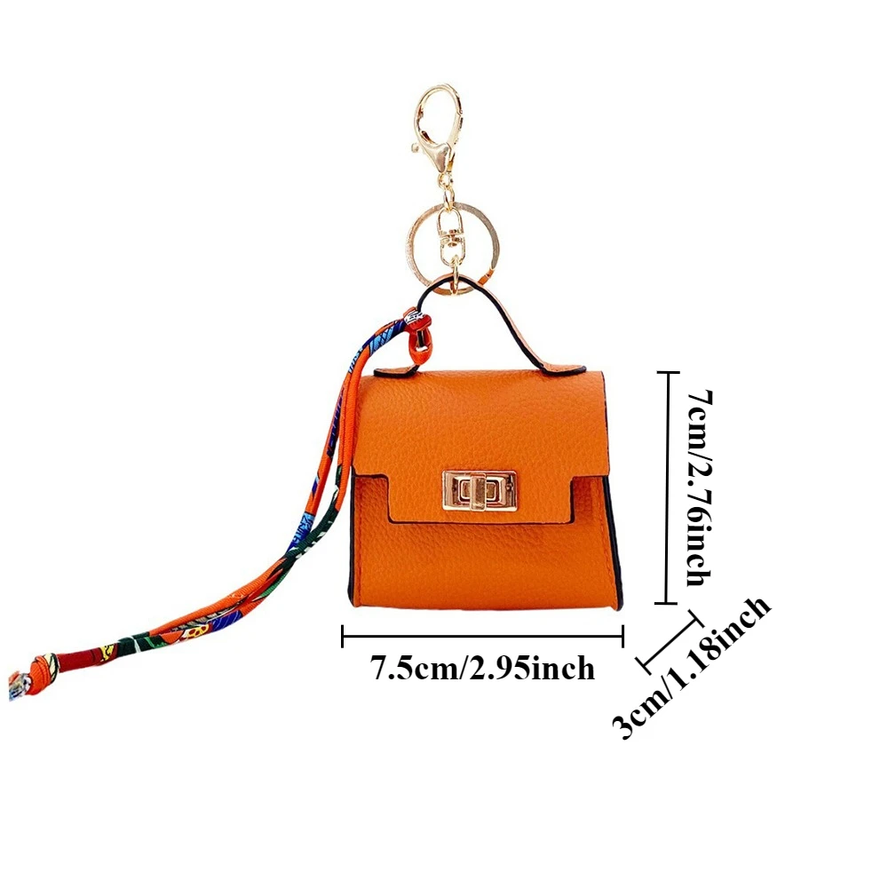 Mini Quadratischer Leder-Taschenanhänger Luxuriöser Niedlicher Taschenanhänger Modische Deko-Accessoires Kreativer Schlüsselanhänger Münzbörse – Detail 2