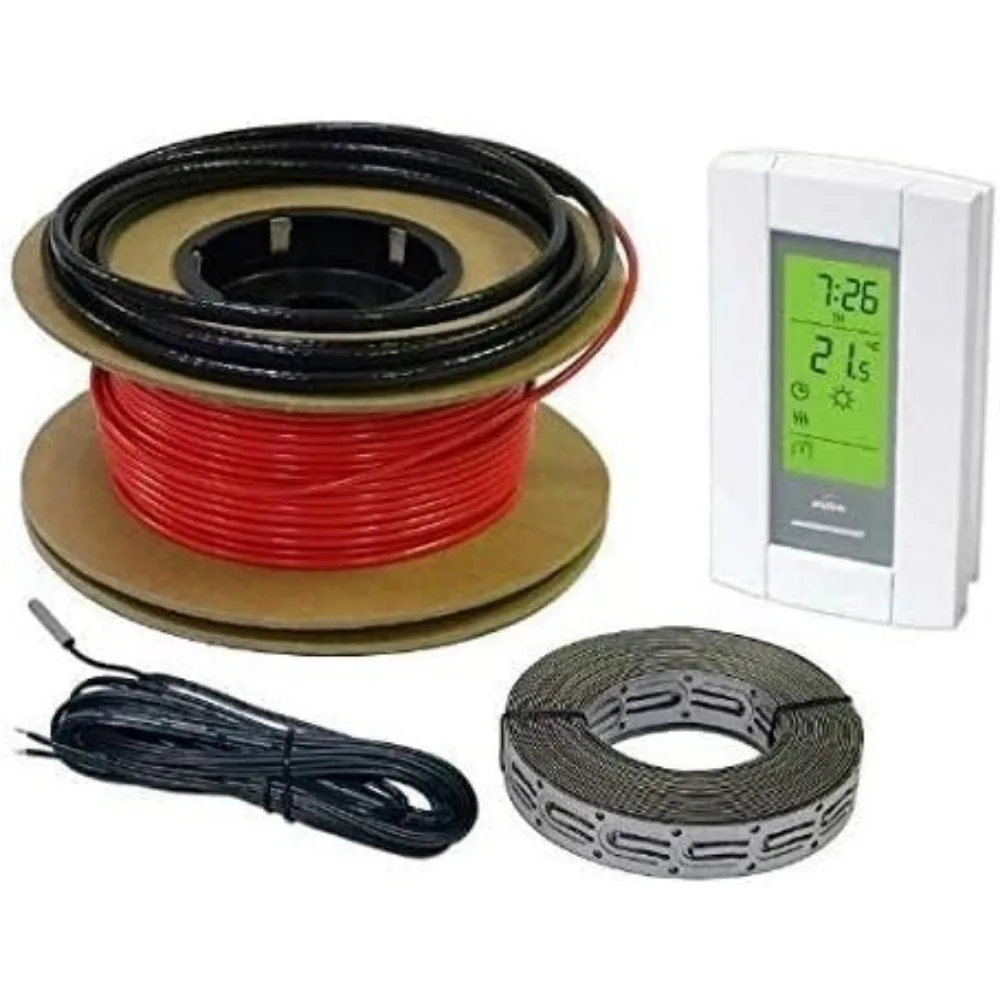 Electric Radiant Floor Heating Cable System, 120V, 90Watts, 30ft Length, 7.5 sqft Coverage, In-Floor Warming Solution