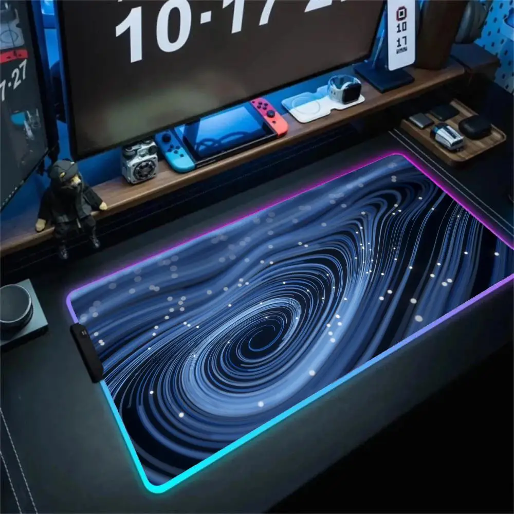 

Blue Fluid Mouse Pad Computer Accessories Office Game XXL Table Mats Rubber Anti-slip Gaming Keyboard Mousepads Desk Pads 40x90