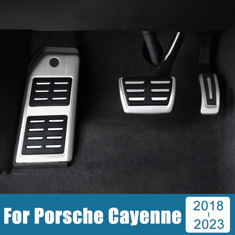 

For Porsche Cayenne 2018 2019 2020 2021 2022 2023 Stainless Car Accelerator Fuel Brake Pedal Foot Rest Pedals Pad Cover Case