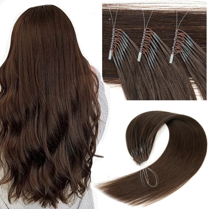 

8D наращивание волос, рыбья линия, наращивание волос с микро-звеньями, человеческие волосы, невидимые нано-кольца, бусины 0,6 г/шт., 50 прядей/упак., 30 г/упак.