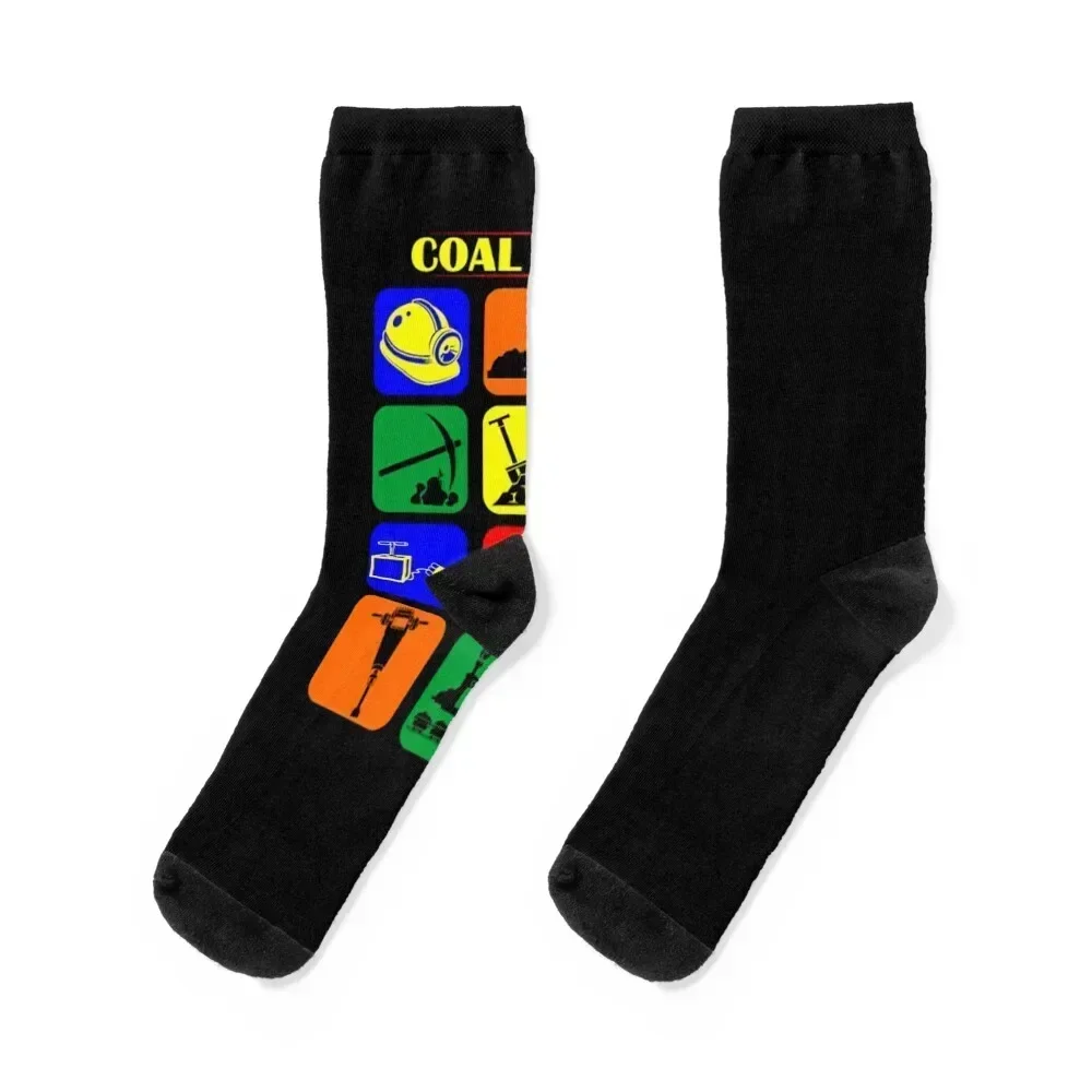 Coal Miner Profession Gift Socks soccer anti-slip warm winter christmas stocking golf Boy Socks Women's