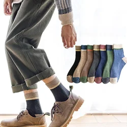 New Fashion Men Thicken Wool Long Socks Soft Cotton Breathable Warm Winter Underwear Unisex Free Size Sport Striped Long Socks