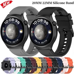 22mm 20mm Silicone Strap for Huawei Watch 4 Pro Bracelet GT4 2e GT3 Pro Belt for Amazfit GTS4 Mini/GTR4/Samsung Watch 6/5/4 Band