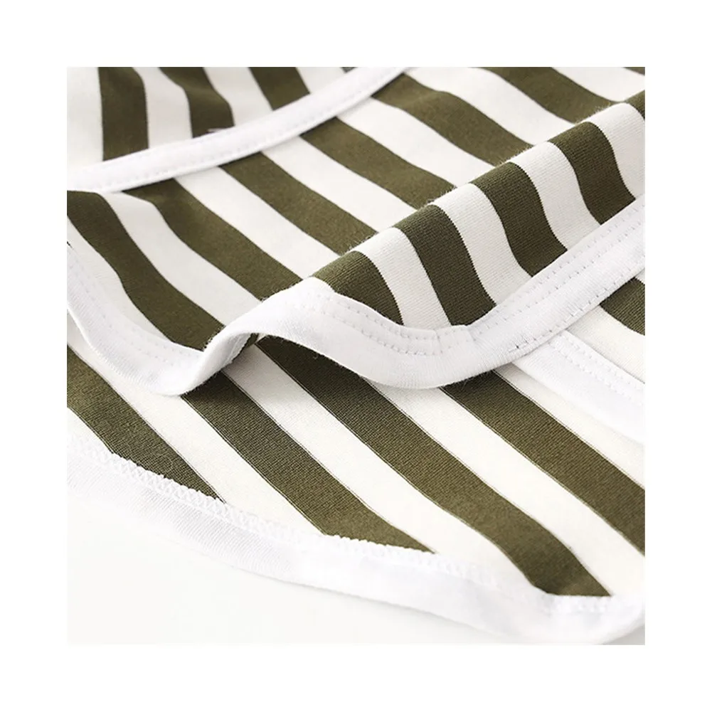 Comfortable Soft Panties Striped Men Cotton Blend Boxer Briefs Shorts Pouch Sports Middle Waist Underwear Daily Home Wear