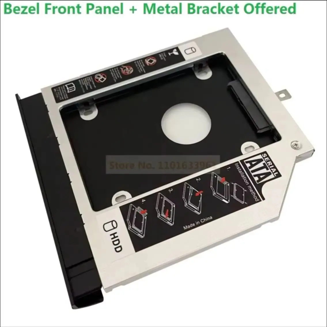 2nd Hard Drive HDD Optical bay Caddy Bracket Frame for Lenovo G40-30 G40-45 G40-70 G40-75 G40-80 G70-70 with Front Panel Cover