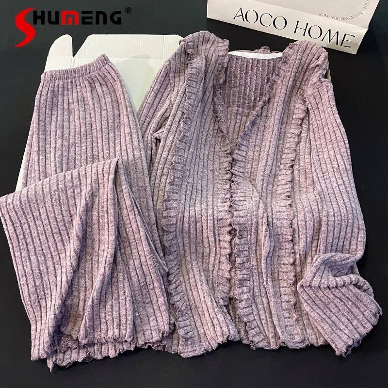 

Высококачественные фиолетовые пижамы для женщин, осенне-зимний бархатный комплект домашней одежды с длинными рукавами, женские утепленные и теплые домашние костюмы