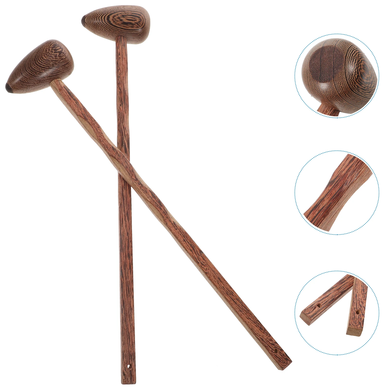 

2pcs Wooden Massager Hammers Natural Wood Body Massage Hammer Long Handle Massaging Tools For Back Pain Relief Home Use