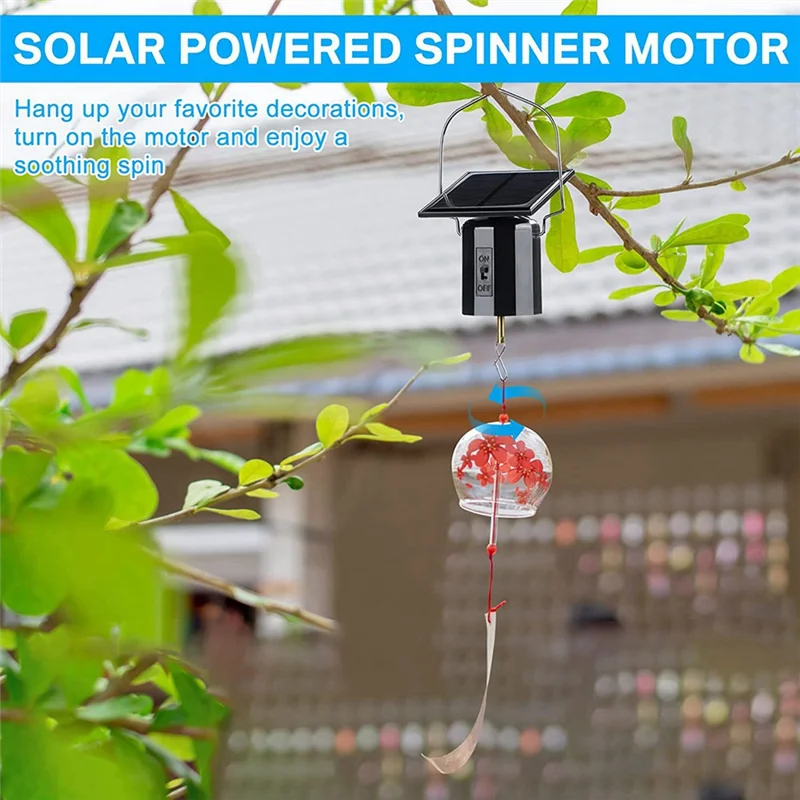 Imagem -06 - Solar Powered Wind Spinner Motor para Exibição Motor Giratório Suspenso Carrilhão Giratório Energia Solar Pcs