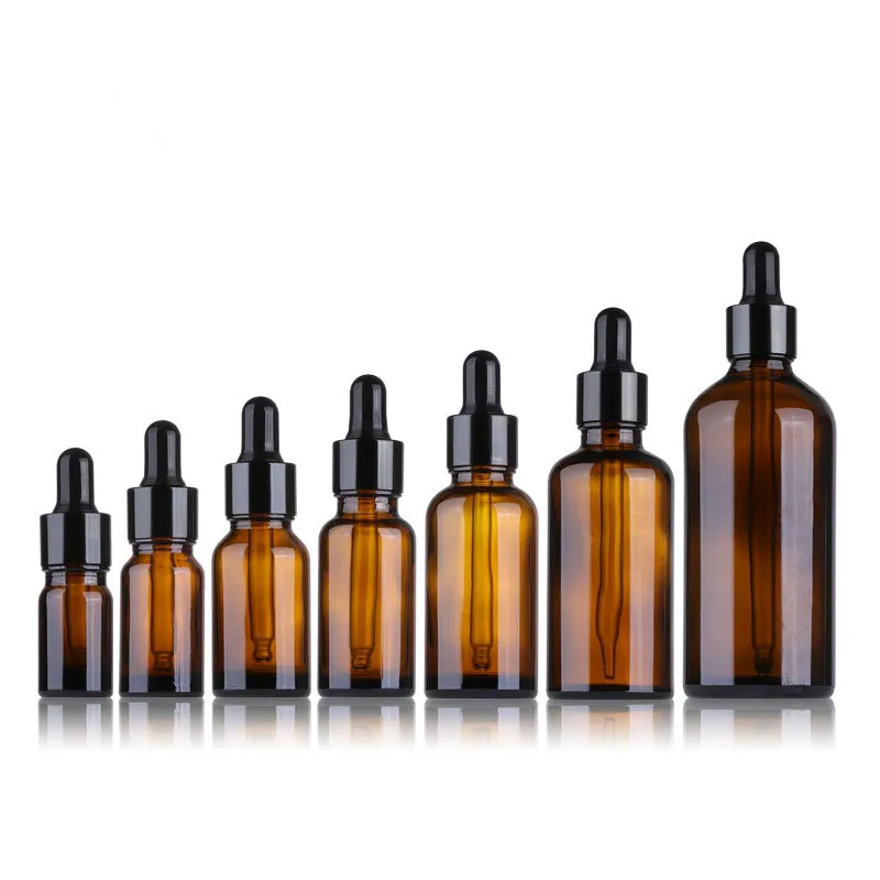 

5/10/15/30/50/100ml Drop Empty Dropper Bottle Essential Oil Glass Aromatherapy Liquid Brown Refillable Massage Pipette Bottles