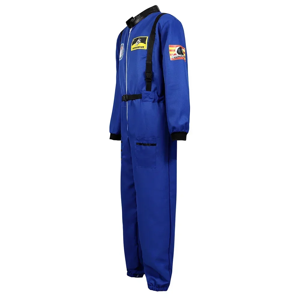 Men\'s Astronaut Costume Spaceman Coverall Space Halloween Cosplay Jumpsuit