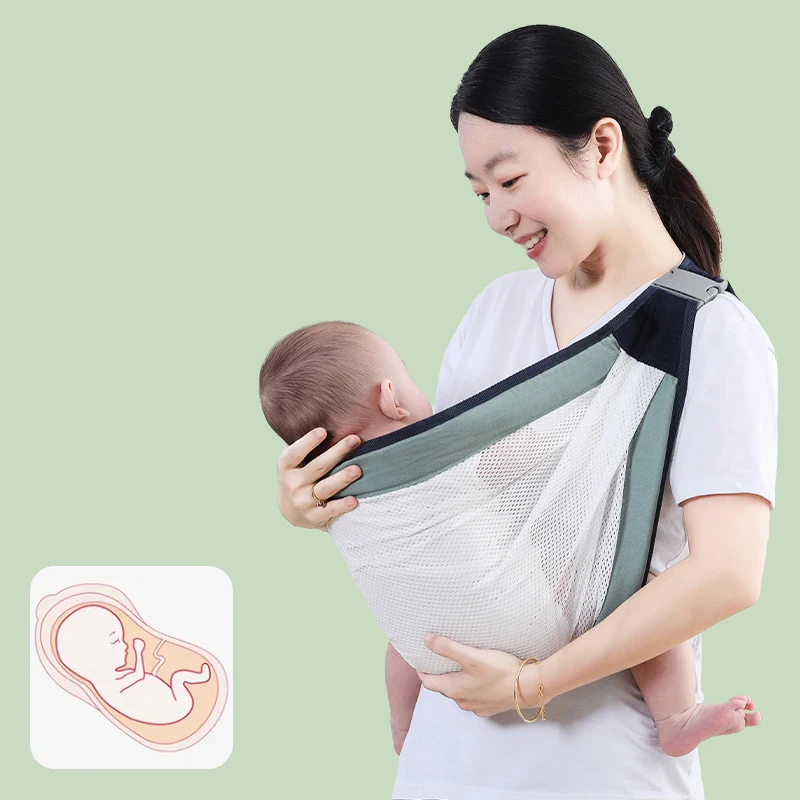 Baby Carrier Front-hold Simple Baby Single-shoulder Carrier for Going Out Lightweight and Labor-saving Baby Breathab 0-36 Months