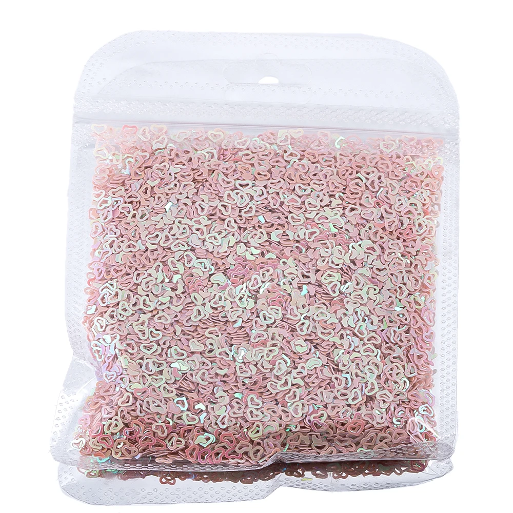 22g/bag Mixed Heart-Shaped Plastic Sequins 4mm Glitter Sequins Nail Art Decoration Material DIY Sewing Accessory Supplies