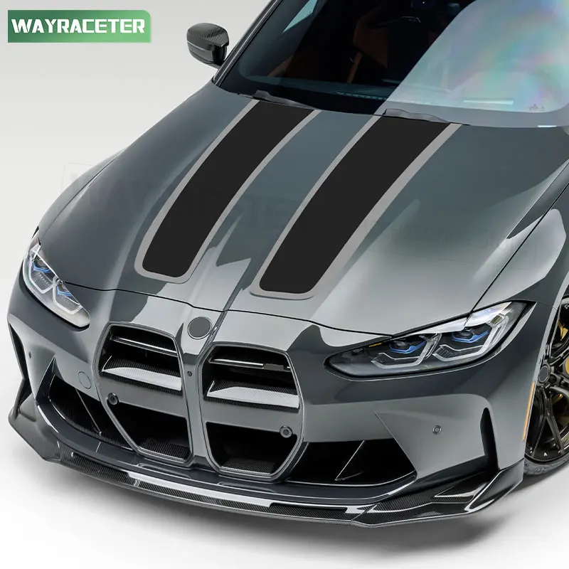 Car Engine Cover Decal Hood Bonnet Stripes Sticker For BMW M3 G80 CS 2021 G81 Touring 2022 2023 2024 M Performance Accessories