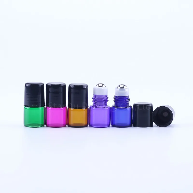 1000PCS 1ml Glass Essential Oil Roller Bottles, Glass Roller Balls Aromatherapy Perfumes Lip Balms Glass Roll On Bottle