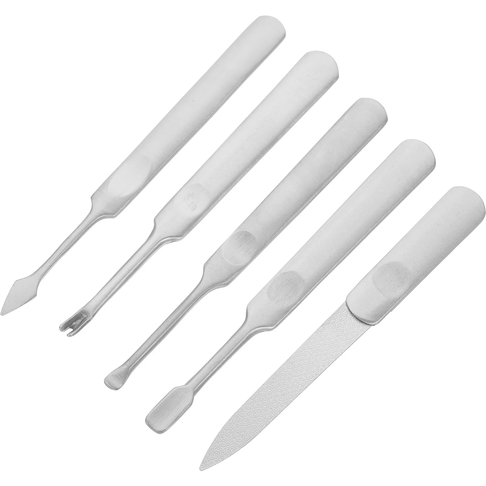 5pcs Stainless Steel Nail Grooming Kit Manicure Set For Cuticle Care Pedicure Tools At Home Includes Nail File Flat Callus