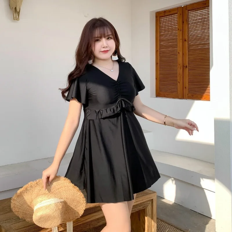Hot Spring Swimsuit Women's Split Skirt Style Conservative Slimming Swimsuit V-neck High-end Swimsuit Wholesale