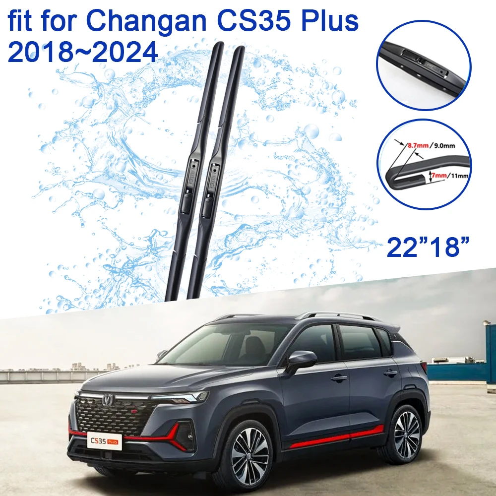 for Changan CS35 Plus 2018~2024 2023 2022 2021 2020 2019 Accessorie Car Front Window Wipers Blades Brushes Winter Cleaning Parts