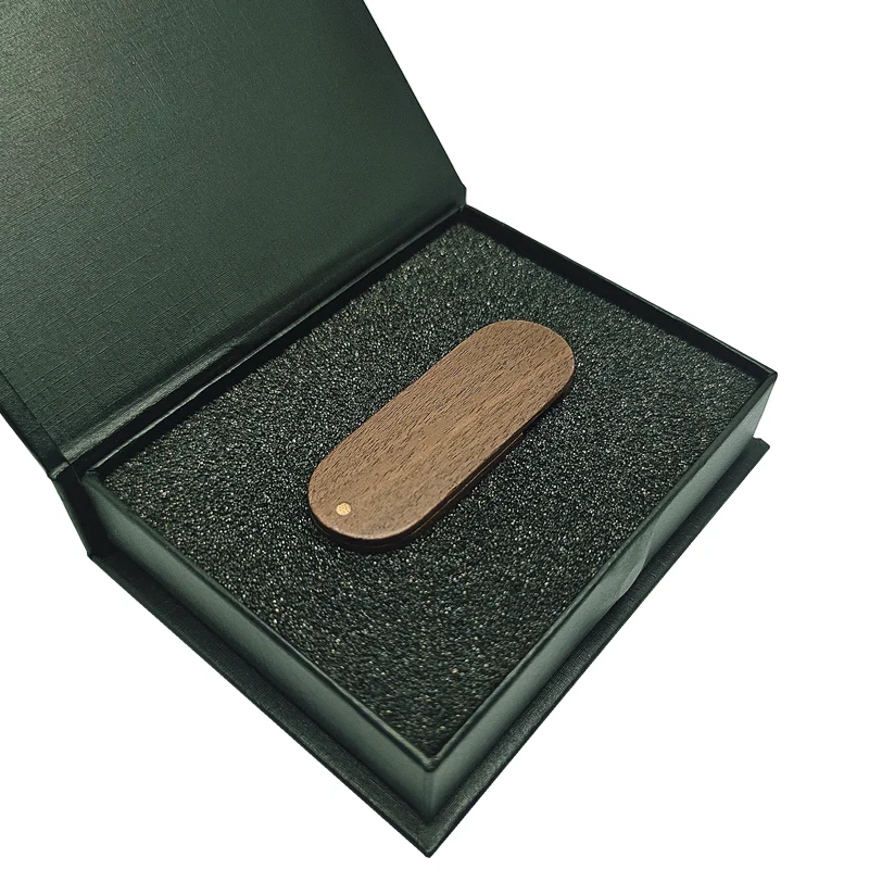 Free Custom Color Printing LOGO Wooden Rotate USB3.0 High-speed Flash Drive 4GB 8GB 16GB 32GB 64GB 128GB and Black Box