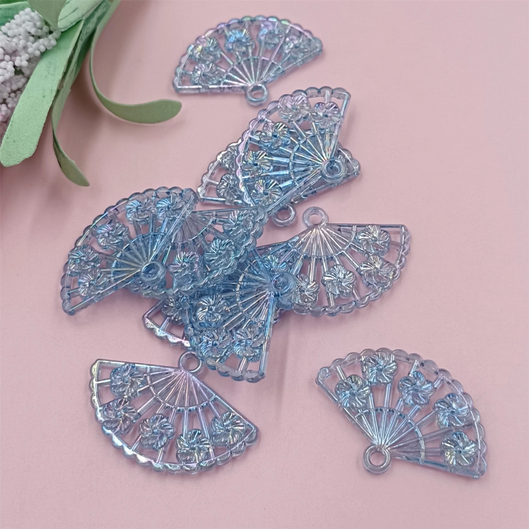 10/20pcs Fashion Pendant Folding Fan Shaped  Beads Link Pendant For Earrings Bracelets Necklaces Jewelry Making DIY Crafts