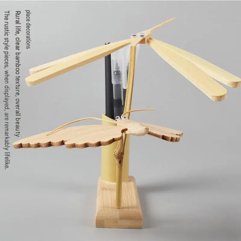 1/3/5 bamboo handicrafts desktop ornaments dragonfly butterfly combination suspended ornaments office stress relief model