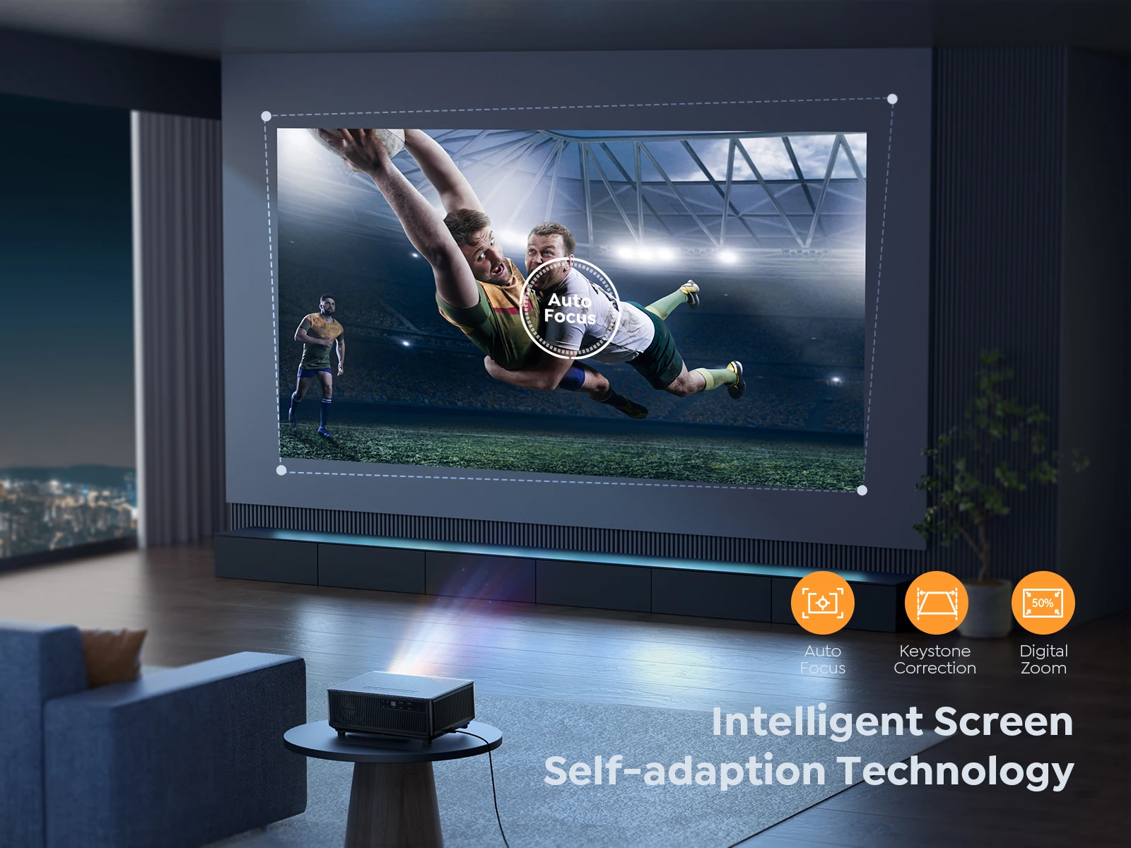 YABER K1 proiettore Full HD 1080P messa a fuoco automatica/Keyston WiFi6 Bluetooth 650 ANSI 4K proiettore di supporto LED Home Theater Cinema Beamer
