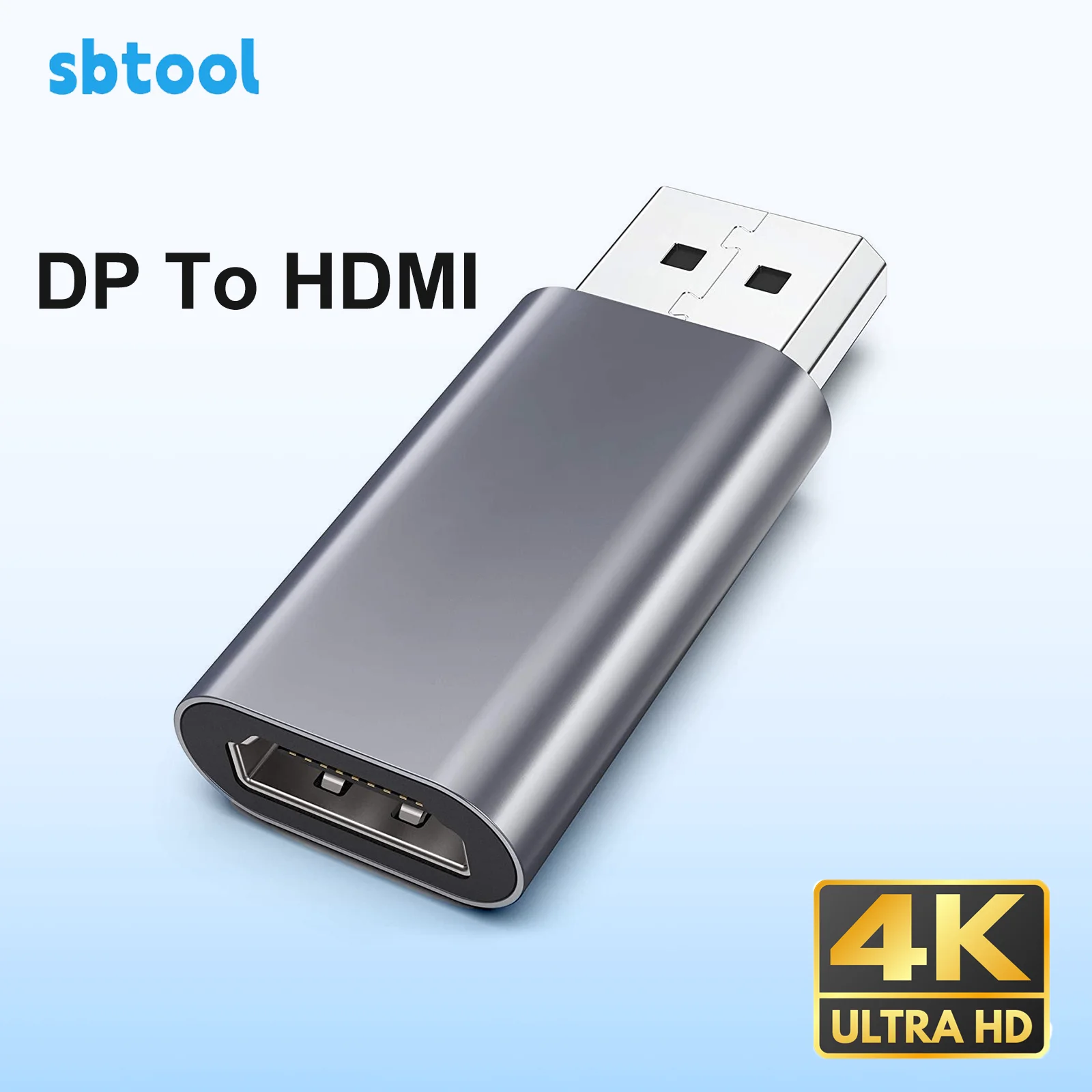 

DP to HDMI Adapter Male to Female, 4K UHD/1080P DP to HDMI Converter for Computer/Laptop/TV, Plug-and-Play HD Video Adapter