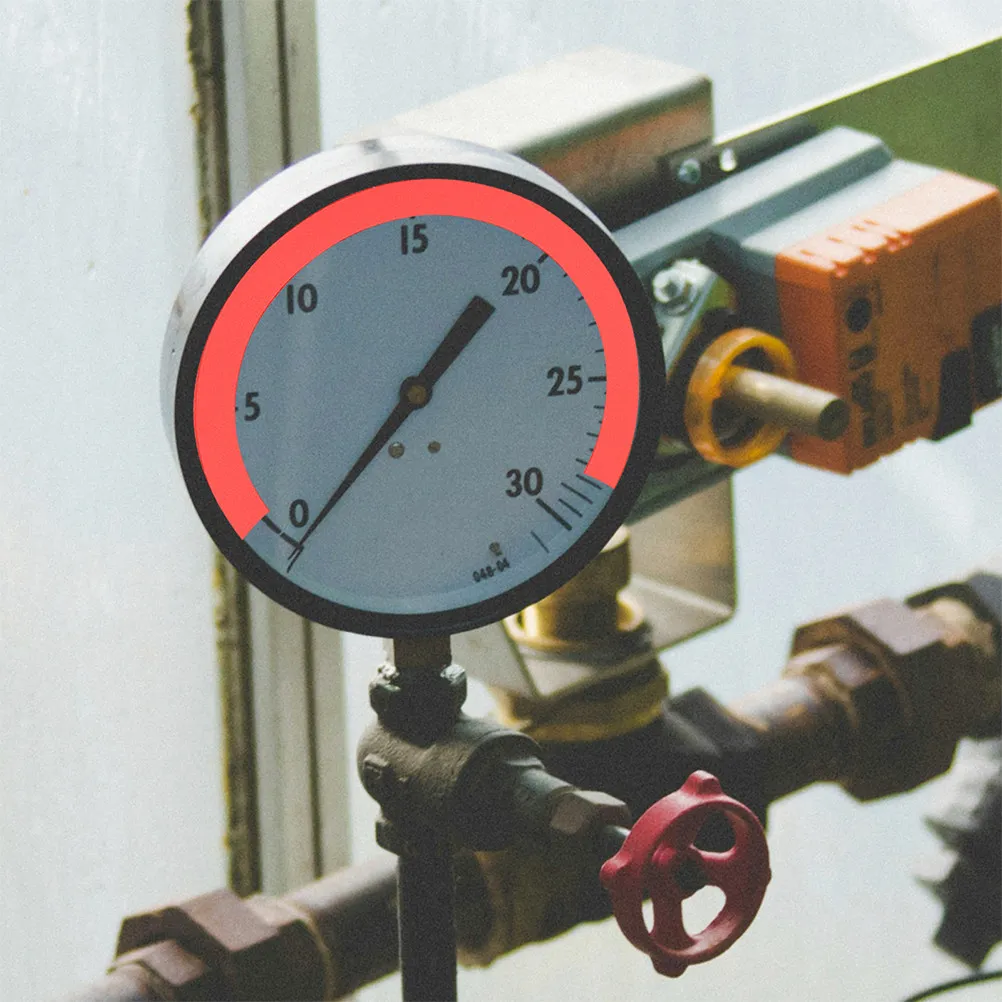 

6 Sheets Reflective Pressure Gauge Decals 10cm Red Waterproof Stickers for Reliable Identification and Safety Warnings