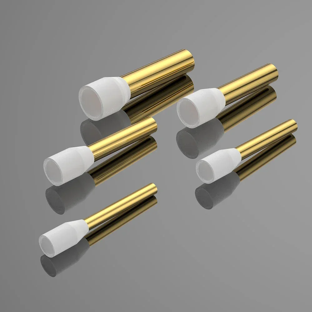 10PCS Viborg Audio Cable End Sleeves Pure Copper Gold Plated Wire Crimp Terminals High Quality Audio Cables