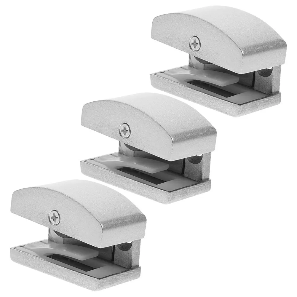 3 шт., сенсорные нижние направляющие для душевой двери, прочный алюминиевый сплав, резиновые раздвижные стеклянные дверные упоры, запасные части для ванной комнаты