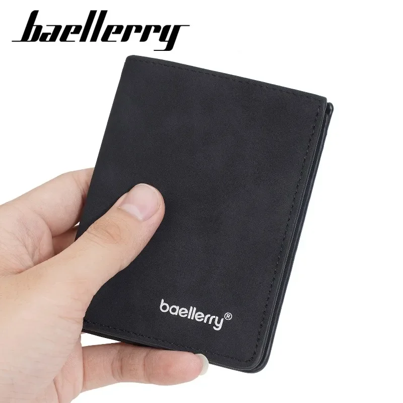 Baellerry Men's Short Wallet Anti-theft Design Compact Double Fold Style Male Rfid Anti-theft Wallet Simple Retro Wallets