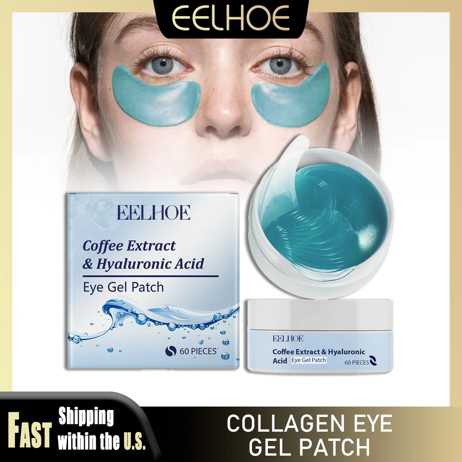 

EELHOE Collagen Eye Mask Patches Deep Nourishing Lightening Dark Circles Improve Eye Bags Lift Puffiness Eye Bags Eye Skin Care