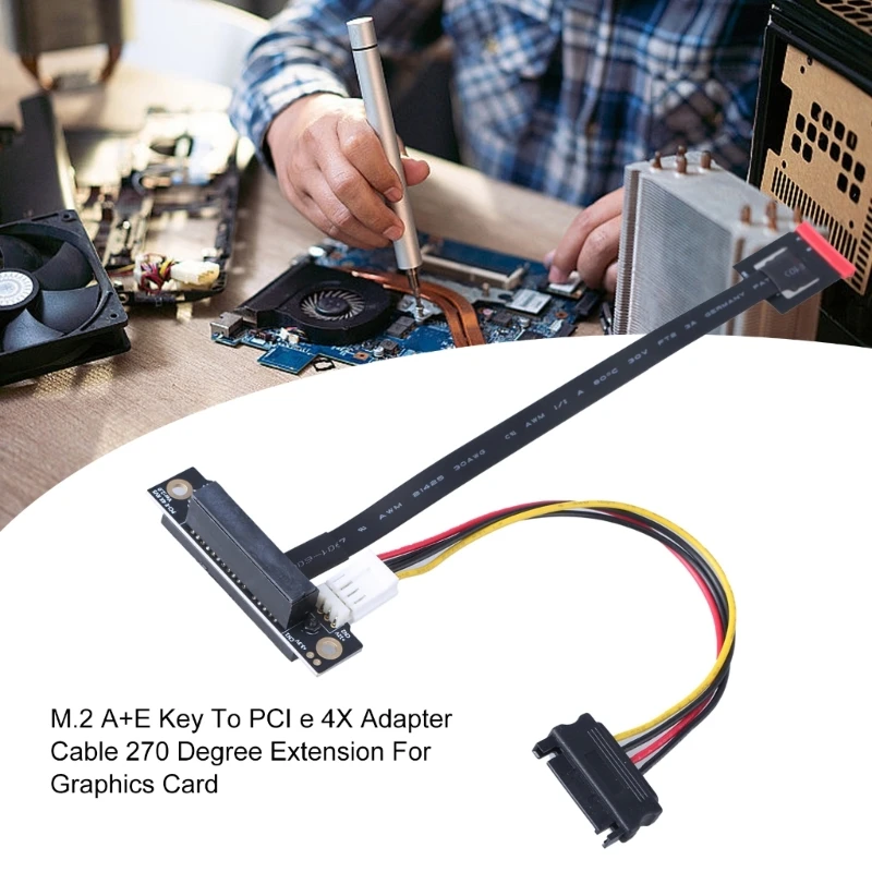 to PCIExpress 4X Extension Cord 270 Degree Supports Most PCIE Devices with 12V shipping