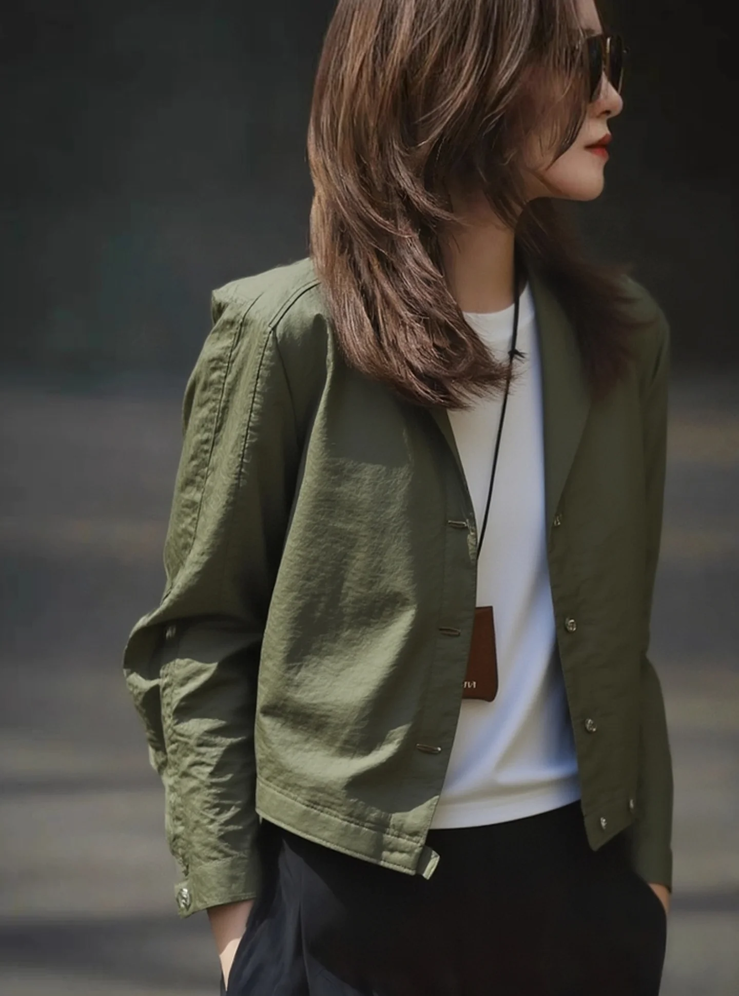 

Unique Ele ort Casual een Military Jaet Women's Spring New Sle Small Size Top Buttoned Coat Ladies Faion