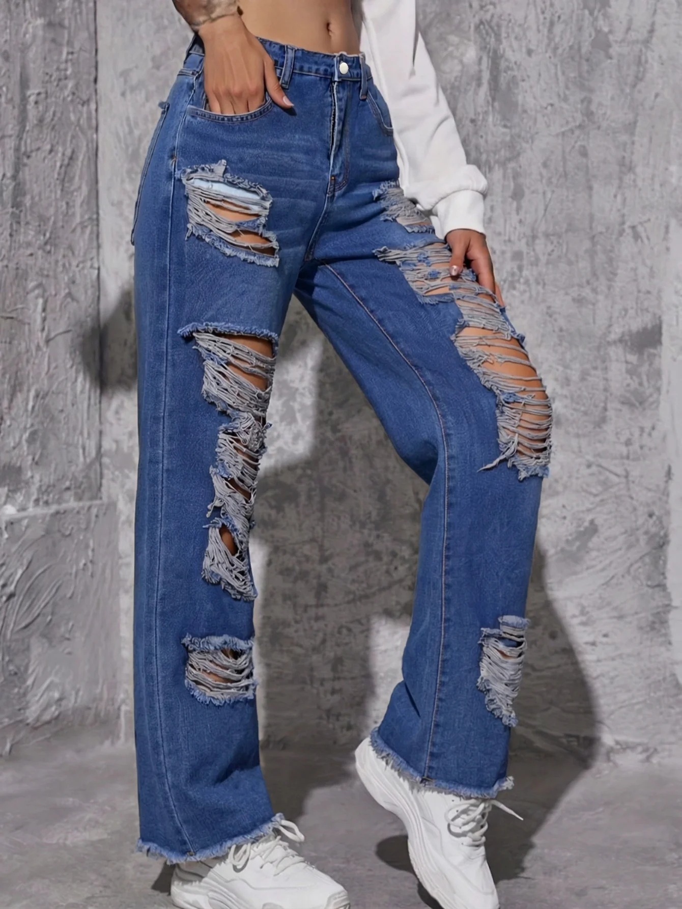 Trendy Women's Ripped Jeans Pa - đánh giá và giá Street Fashion Reviews