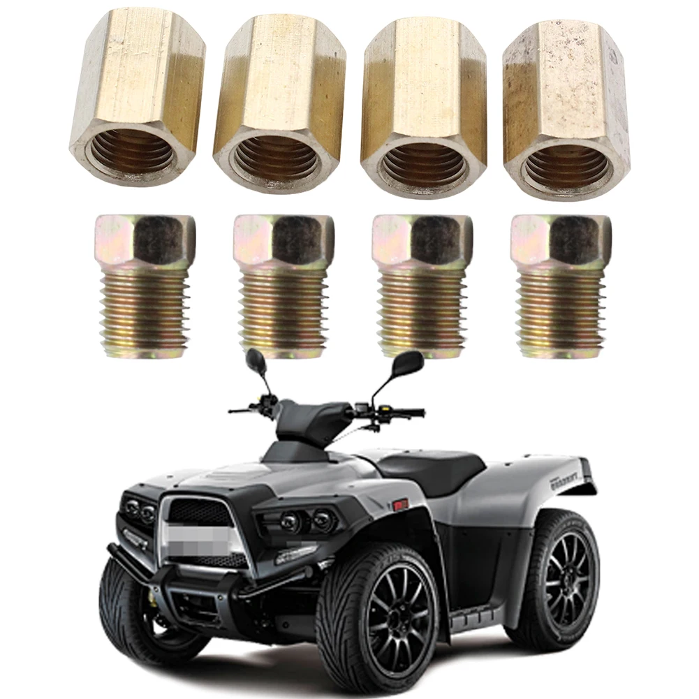 

12Pcs 3/8 Inch-24 Brake Line Connector 4 Unions 8 Nuts Threads Brake Line Nut Fittings Sets for 3/16 Inch Brake Tube Pipe