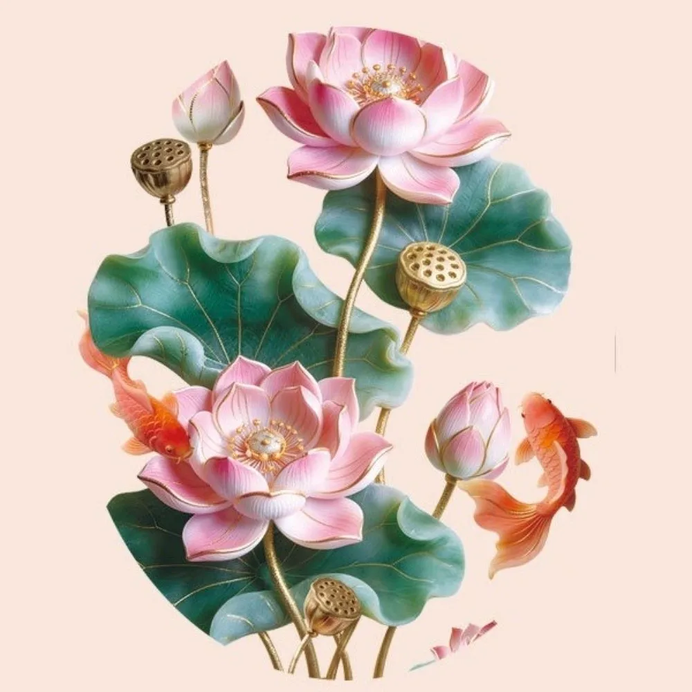 Anti Static Flower Koi Sticker Waterproof PVC Glass Door Sticker 3D Effect Semi Transparent Window Decoration Sticker