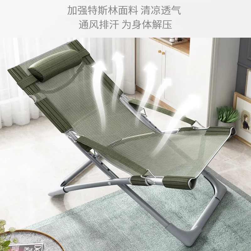 Portable Outdoor Beach Chair Nap Lounger Adjustable Nap Balcony Back Folding Chair Relax Silla Playa Furniture WKOC