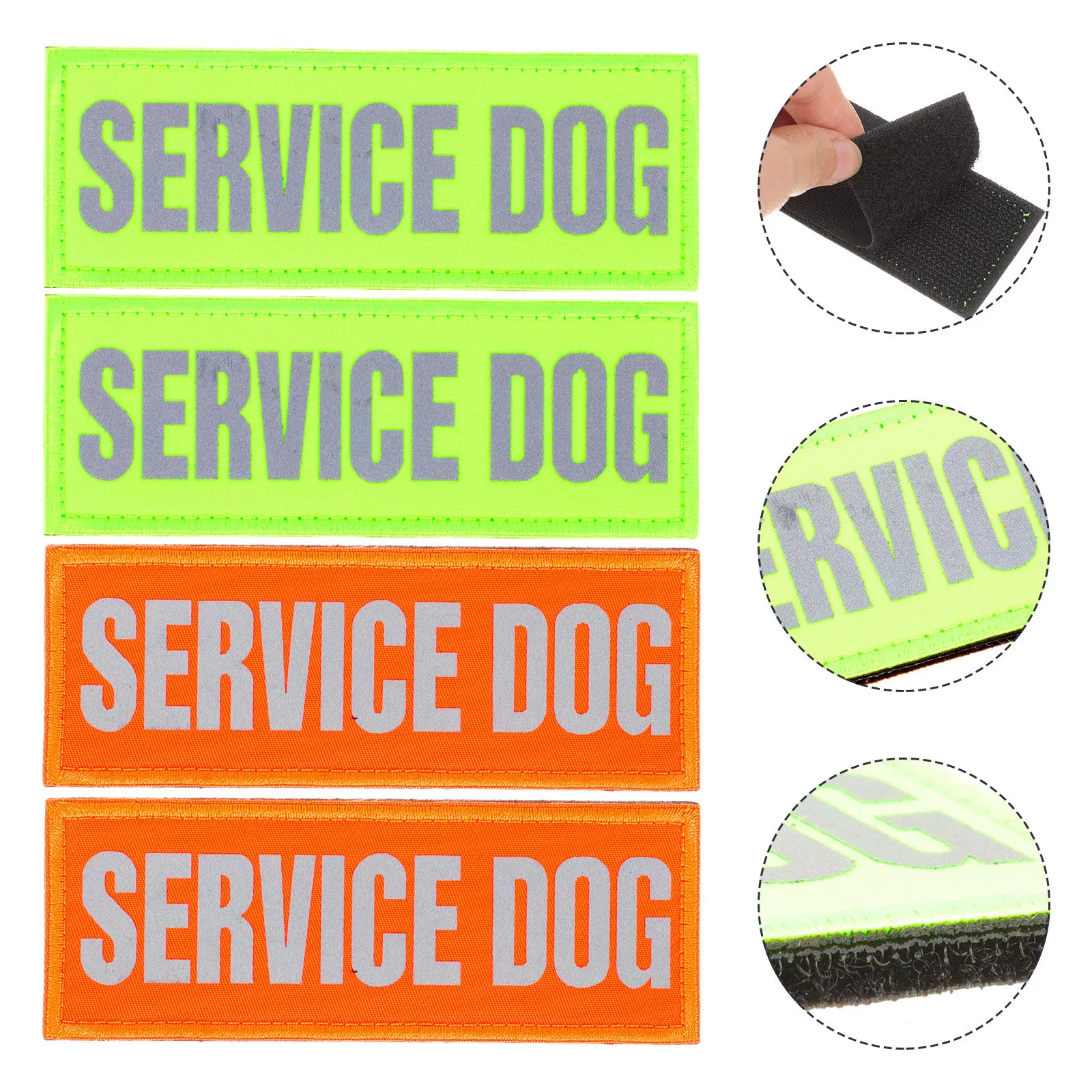 

4Pcs Service Dog Patches Reflective Design Lightweight Easy Wear Add Funny Party Atmosphere Service Dog Patch Pet Accessories