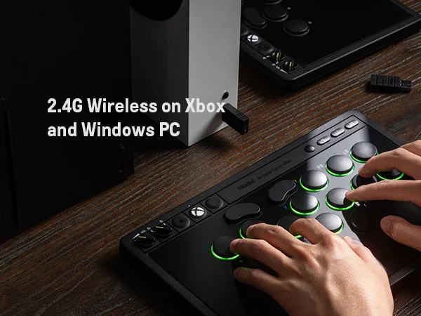 8BitDo Arcade Controller 2.4G Wireless, Programmable Buttons, Hot-swappable PCB,RGB Lighting For Xbox Series X|S, Xbox One & PC