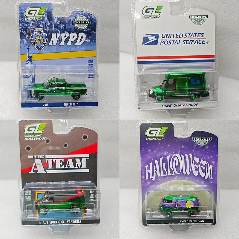 

Greenlight 1:64 Postal Services Police Department Tianlong Agents Halloween Green Alloy Die Casting Model Collect Ornaments