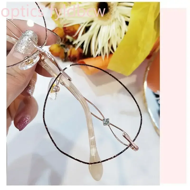 

-100 -125 -150 +175 Fashion Glasses Frameless Anti-Blue Light Glasses Diamond Rimmed Eye Protection Myopia Hyperopia Progressive